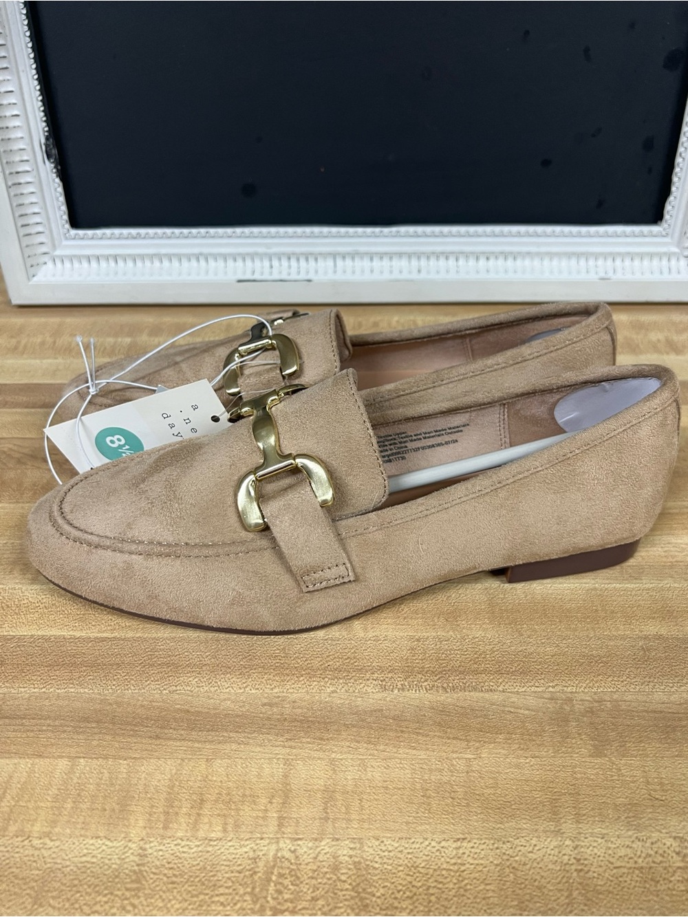 a new day NWT Classic Women's micro Suede Loafers in Camel with Gold Hardware - Picture 4 of 7
